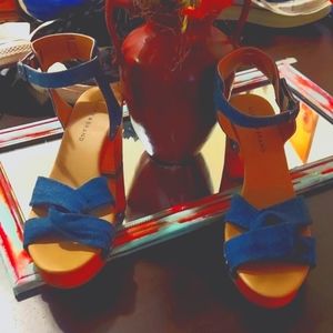 LUCKY WOMENS NEW NEVER WORN LUCKY BRAND DENIM SANDALS/ CLOGS... SIZE 8.5